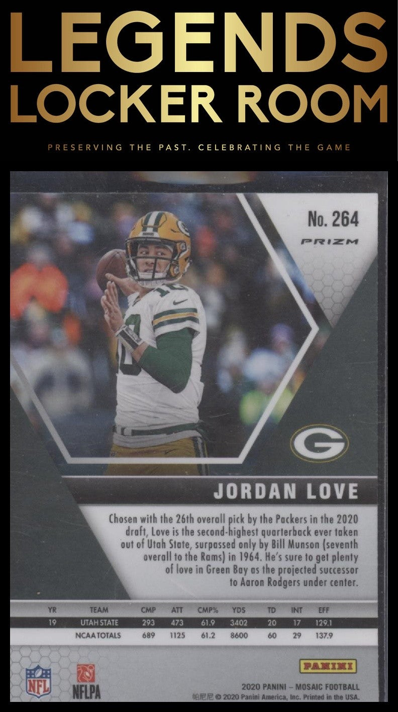 2020 Panini Mosaic #264 Jordan Love Prizm Green