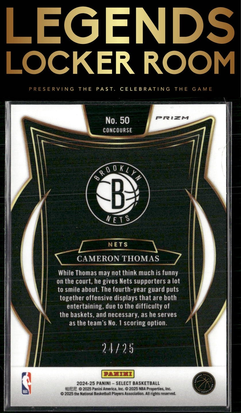 2024-25 Panini Select #50 Cameron Thomas Tie-Dye Prizm #/25