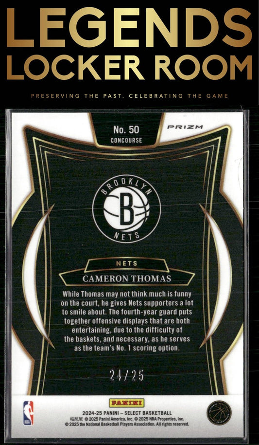 2024-25 Panini Select #50 Cameron Thomas Tie-Dye Prizm #/25