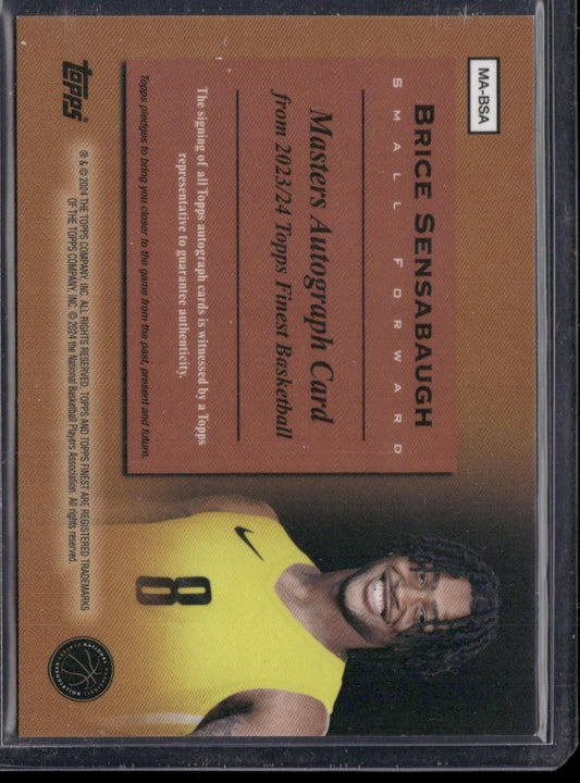 2023-24 Finest Brice Sensabaugh Masters Autographs Blue Geo Refractors #/99