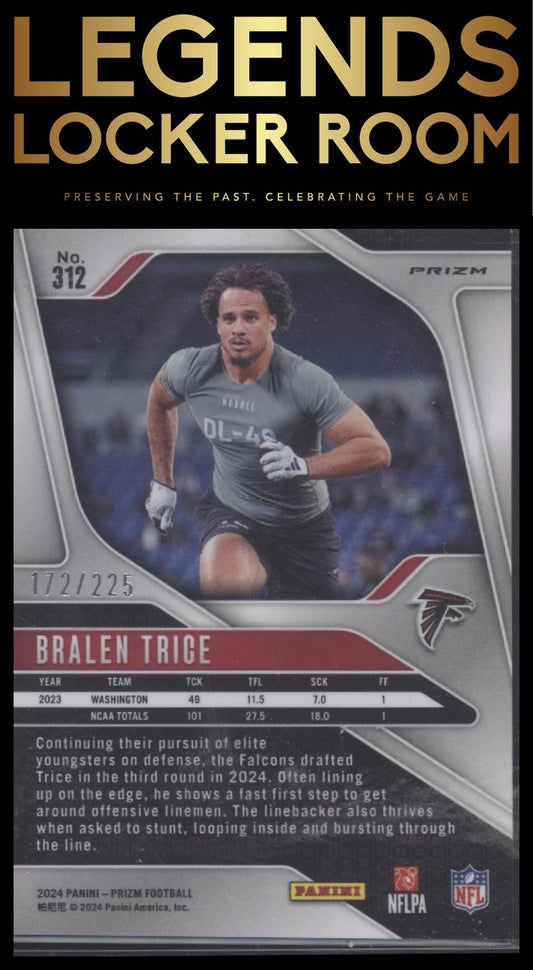 2024 Panini Prizm #312 Bralen Trice Purple Ice #/225