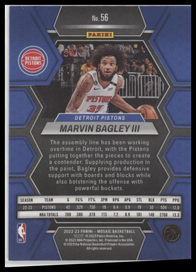 2022-23 Panini Mosaic #56 Marvin Bagley III