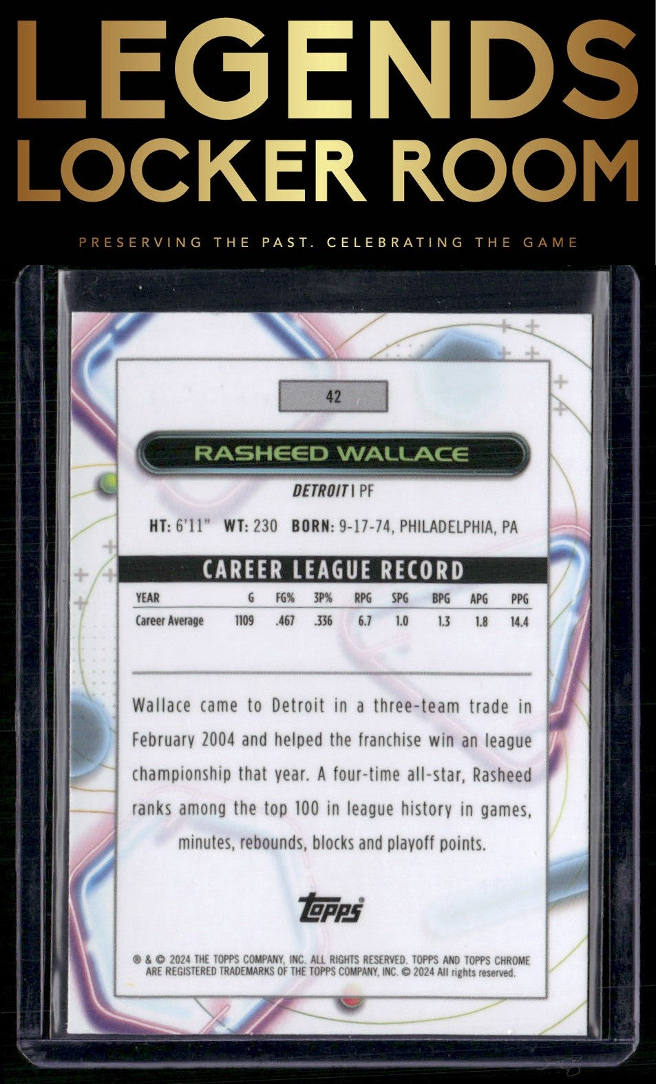 2023-24 Topps Chrome Cosmic #42 Rasheed Wallace