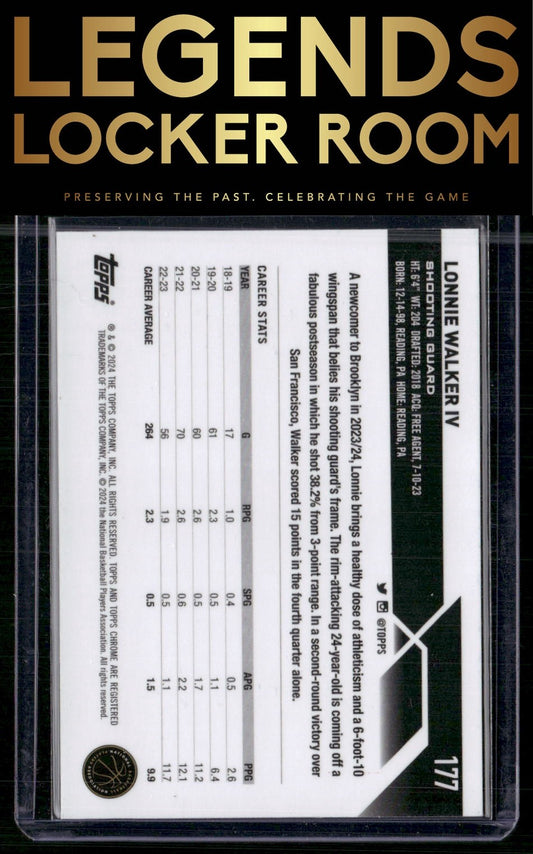 2023-24 Topps Chrome Sapphire Edition #177 Lonnie Walker IV
