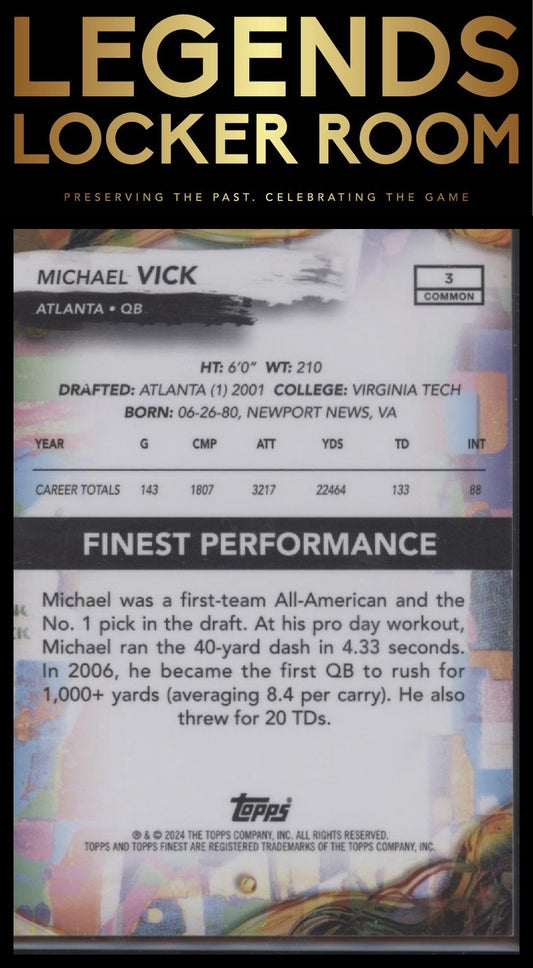 2024 Finest #3 Michael Vick Oil Spill Refractor #/20