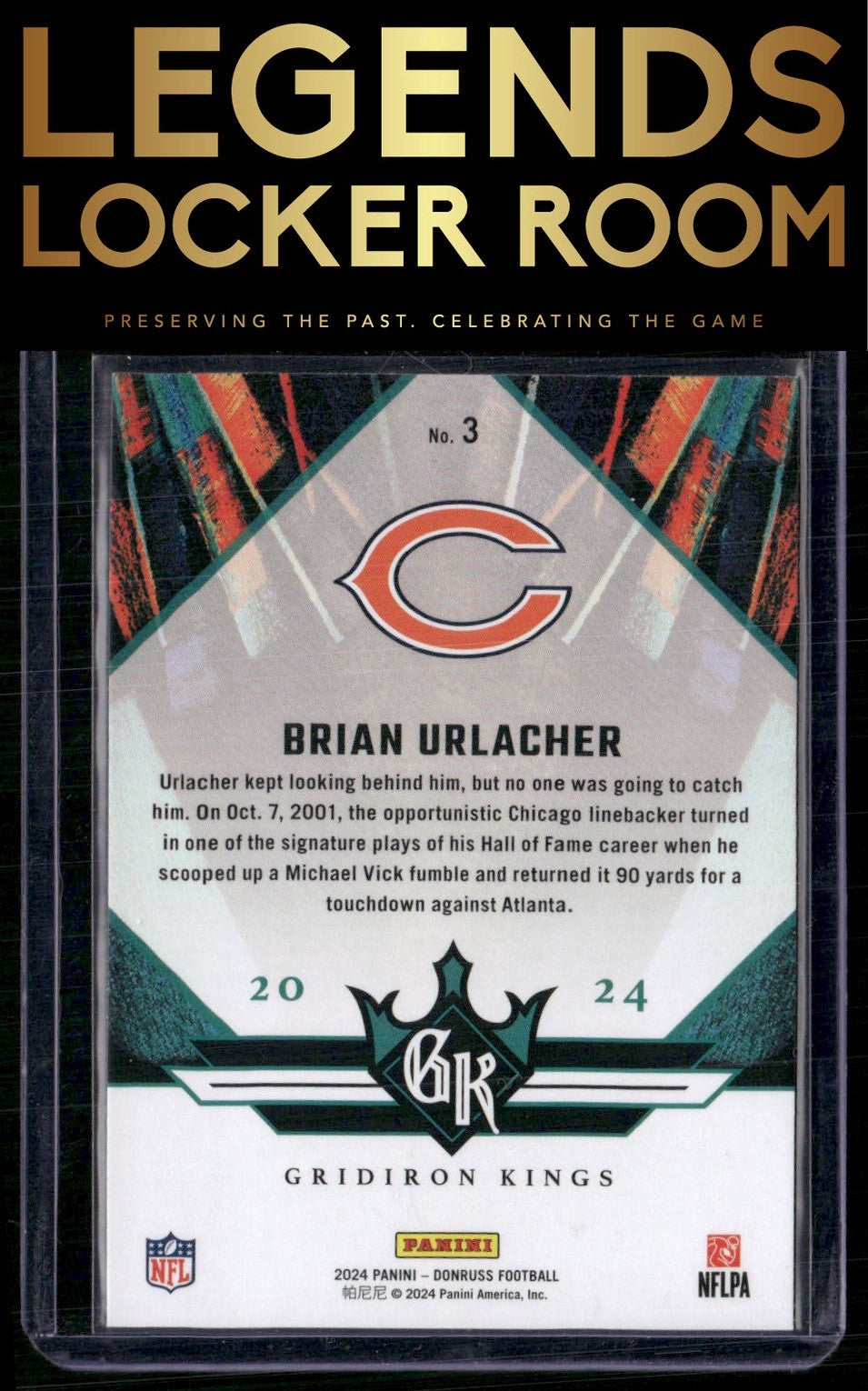 2024 Donruss #3 Brian Urlacher All-Time Gridiron Kings