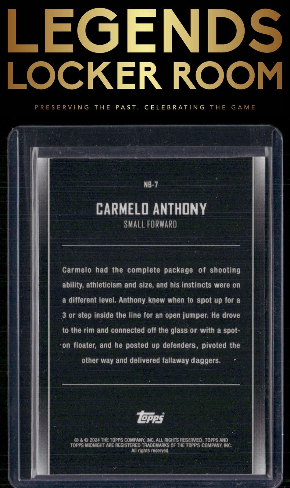 2023-24 Topps Midnight #NB-7 Carmelo Anthony Nightball