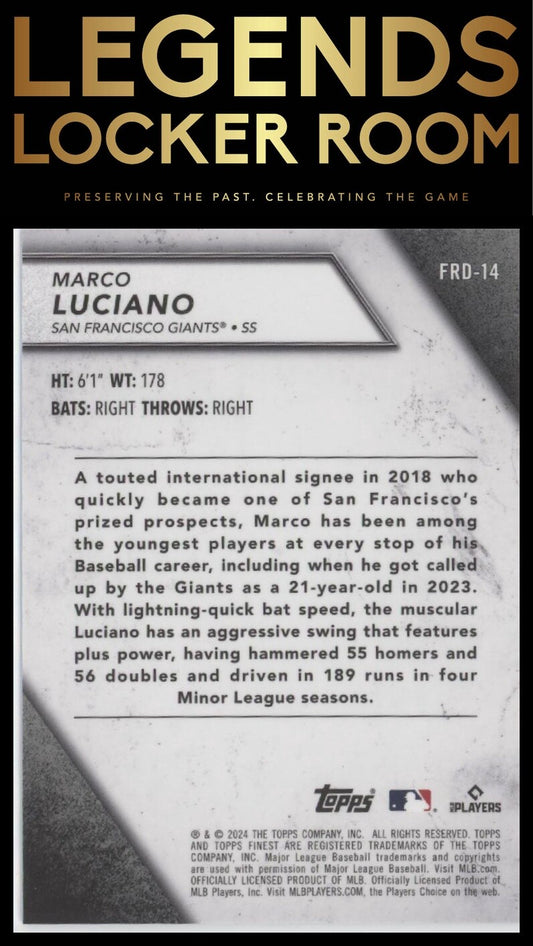 2024 Finest #FRD-14 Marco Luciano Finest Rookies Design Variations