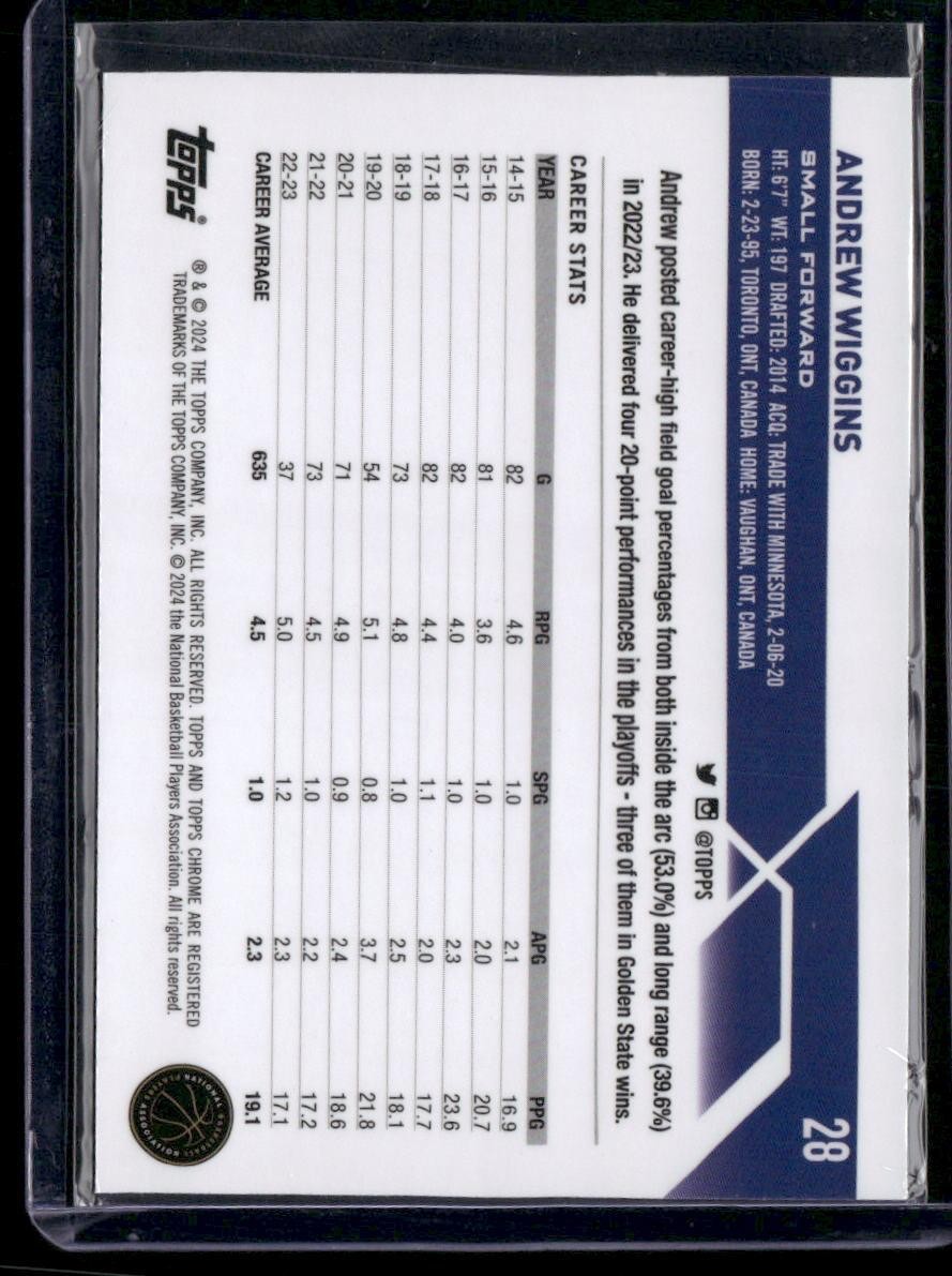 2023-24 Topps Chrome #28 Andrew Wiggins
