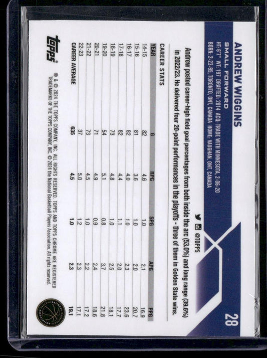 2023-24 Topps Chrome #28 Andrew Wiggins