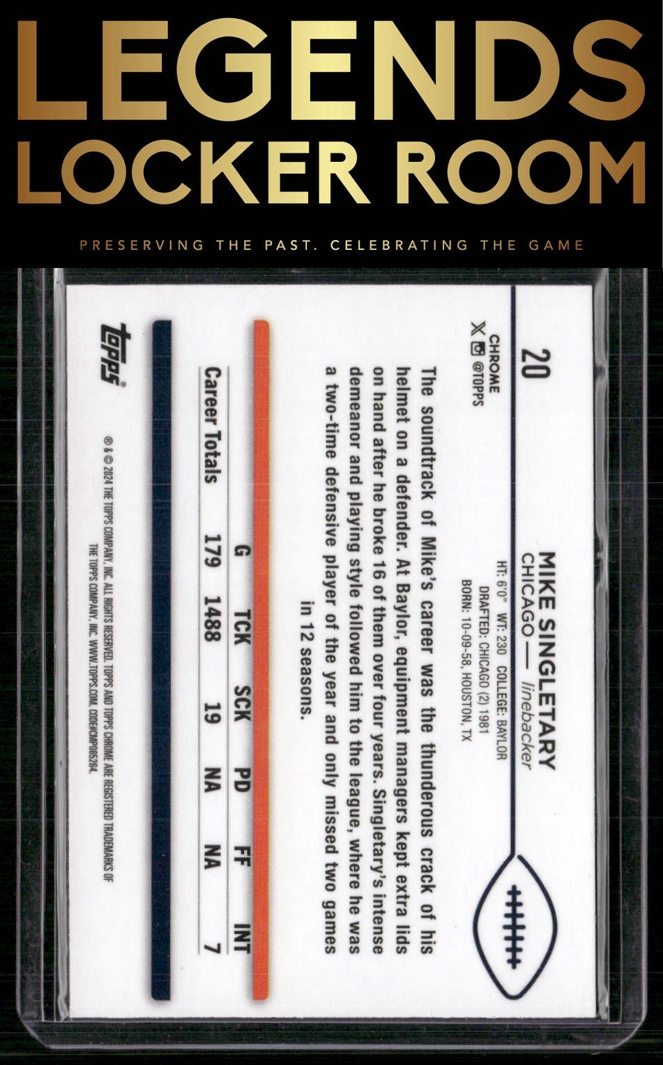 2024 Topps Chrome #20 Mike Singletary