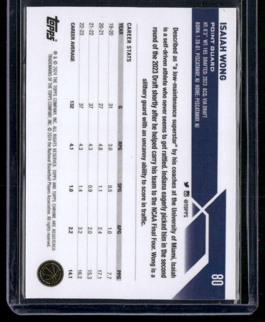 2023-24 Topps Chrome #80 Isaiah Wong