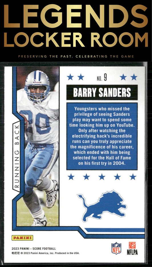 2023 Score #9 Barry Sanders First Ballot Red