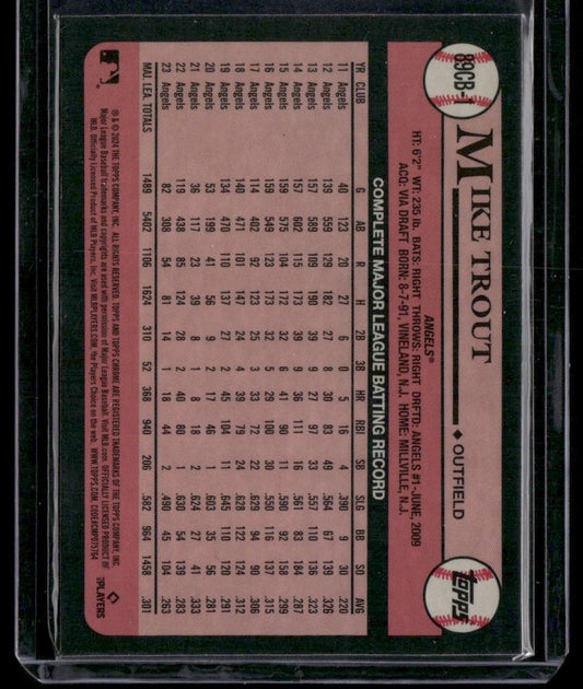 2024 Topps Chrome #89CB-1 Mike Trout 1989 Topps Baseball 35th Anniversary