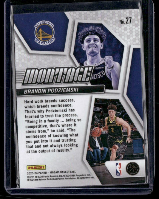 2023-24 Panini Mosaic #27 Brandin Podziemski Montage