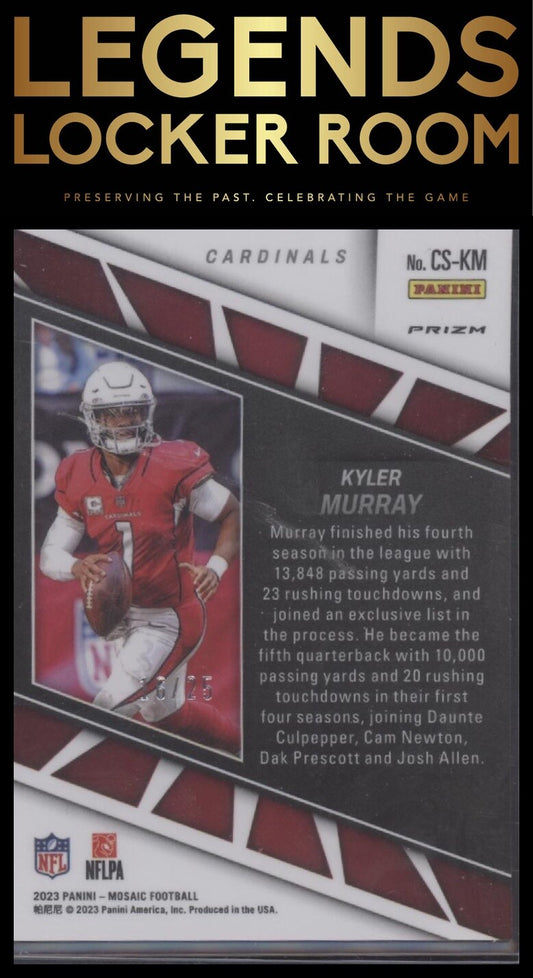2023 Panini Mosaic #CS-KM Kyler Murray Center Stage Mosaic White #/25