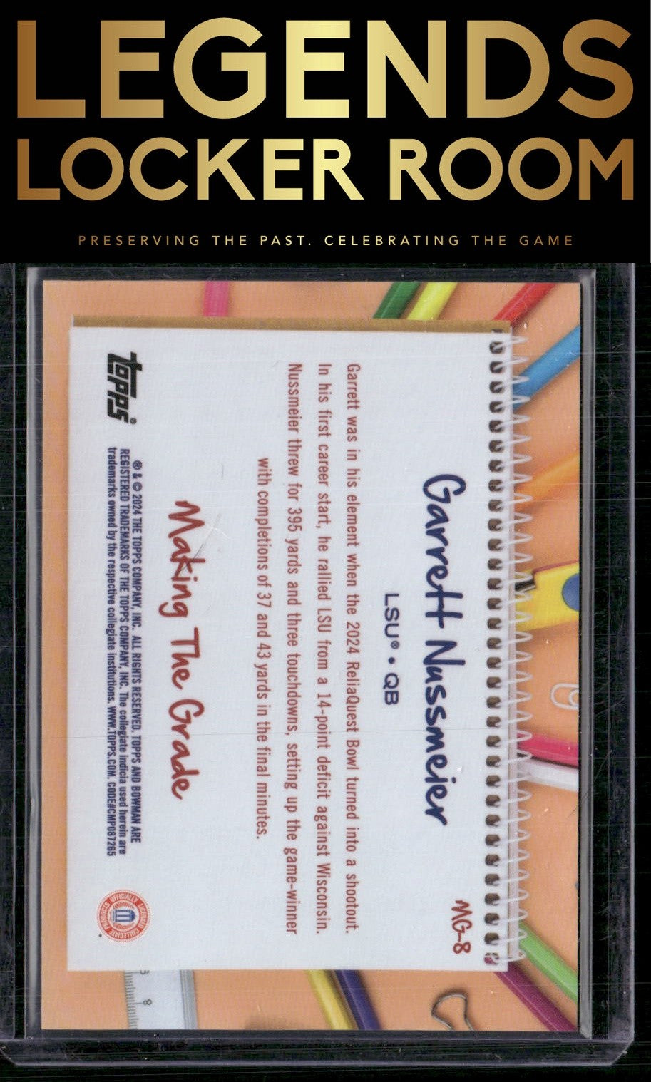 2024 Bowman University Best Garrett Nussmeier Making the Grade Geometric