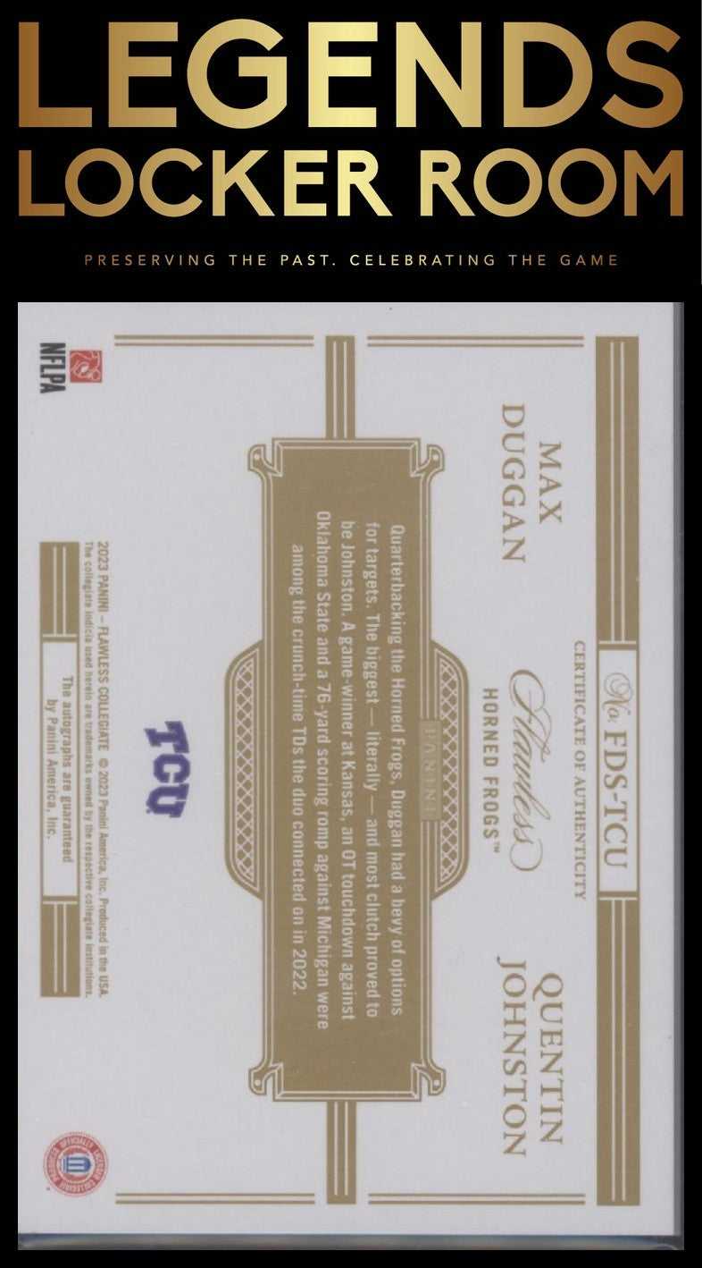 2023 Panini Flawless Collegiate Duggan/Johnston Dual Auto Ruby /20