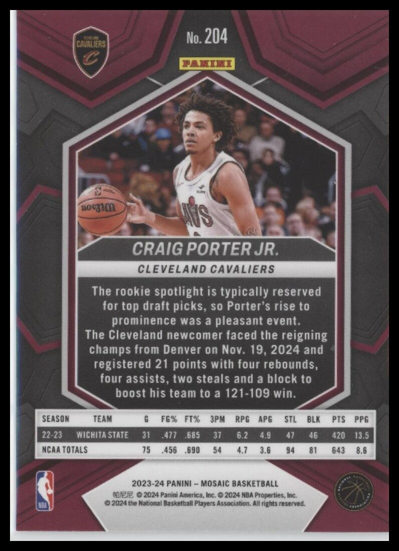 2023-24 Panini Mosaic #204 Craig Porter Jr.