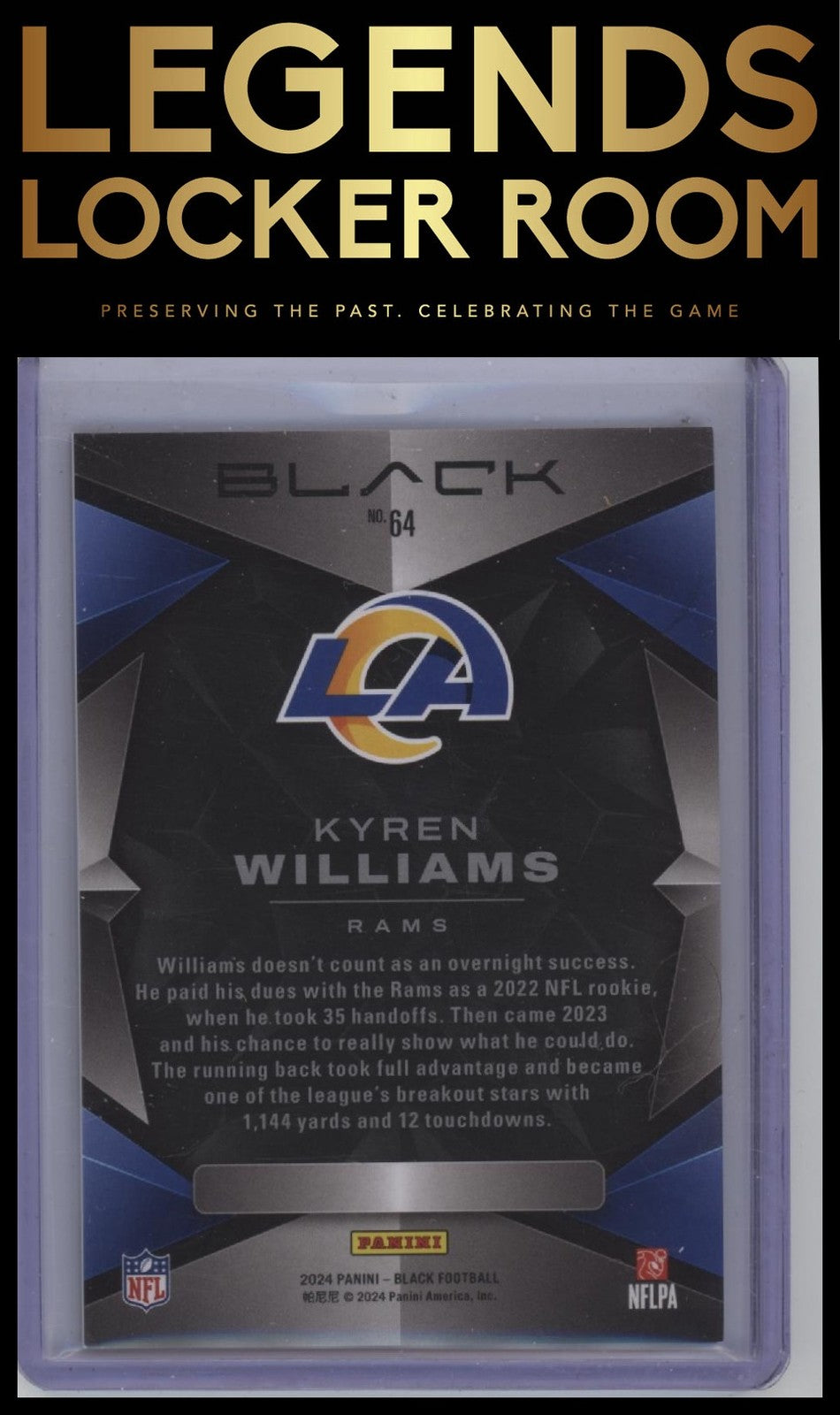 2024 Panini Black #64 Kyren Williams Royal #/75