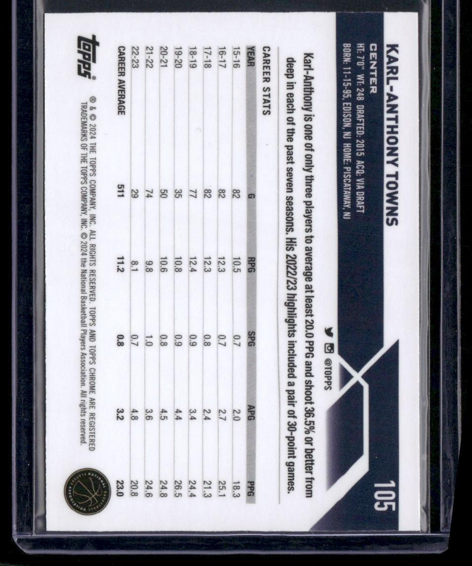2023-24 Topps Chrome #105 Karl-Anthony Towns