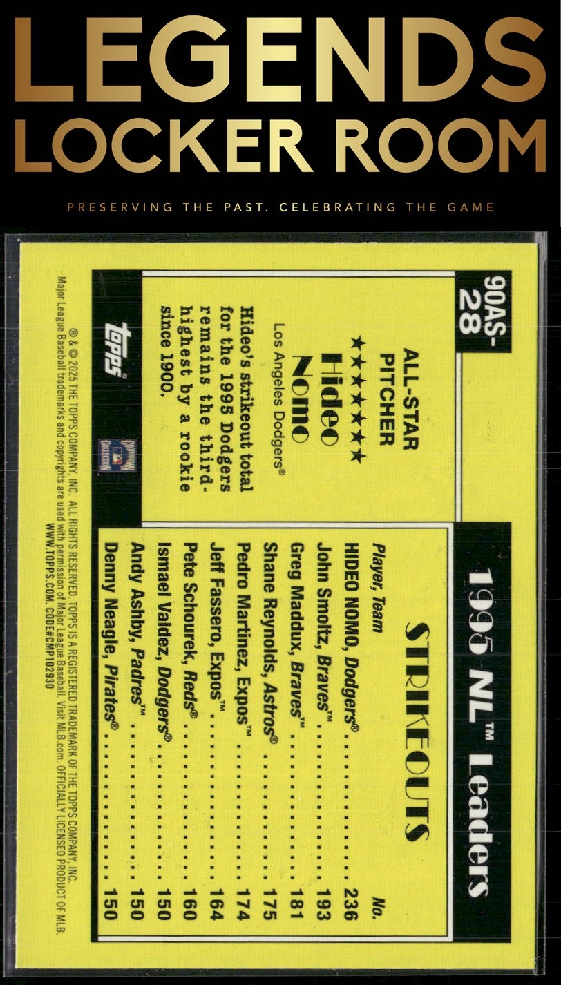 2025 Topps #90AS-28b Hideo Nomo 1990 Topps Baseball 35th Anniversary All-Stars