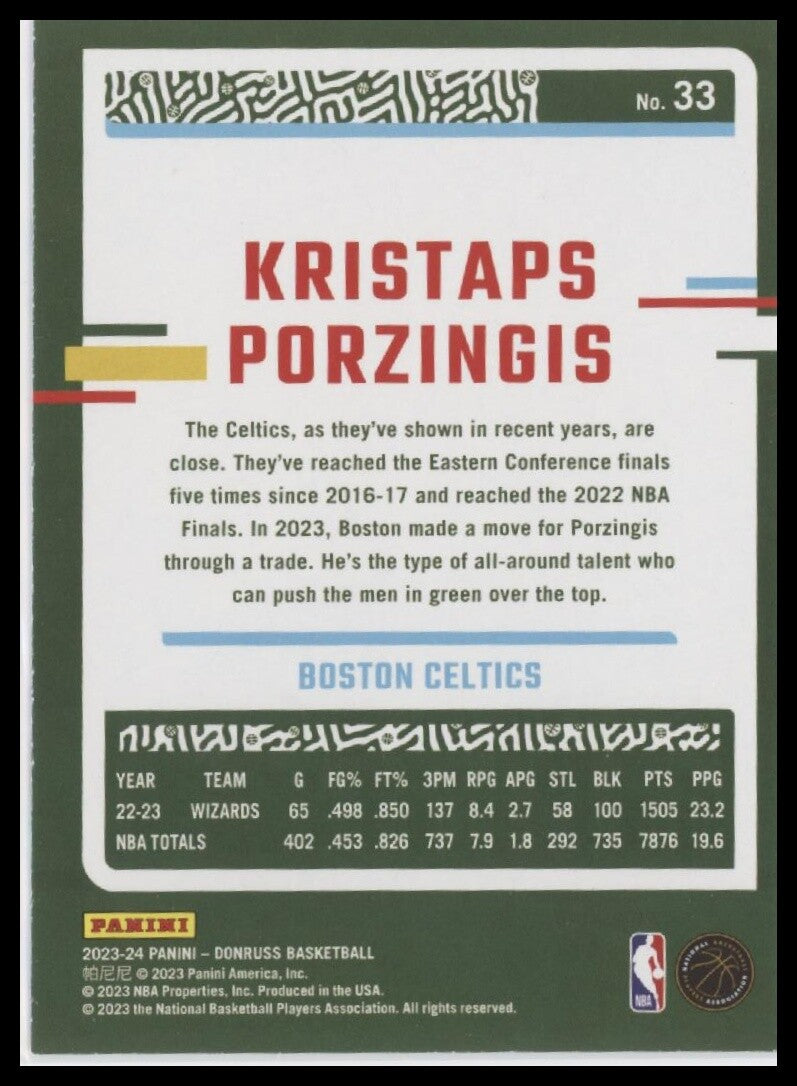 2023-24 Donruss #33 Kristaps Porzingis