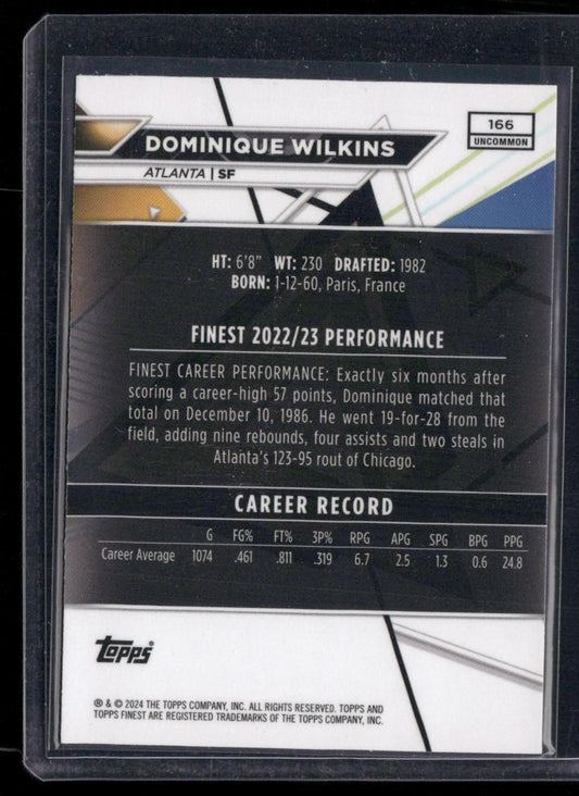 2023-24 Finest #166 Dominique Wilkins Purple Checkerboard Refractors #/99