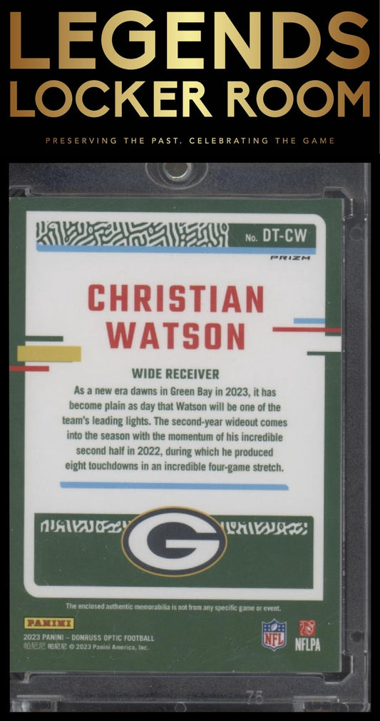 2023 Donruss Optic #DT-CW Christian Watson Donruss Threads Blue Hyper