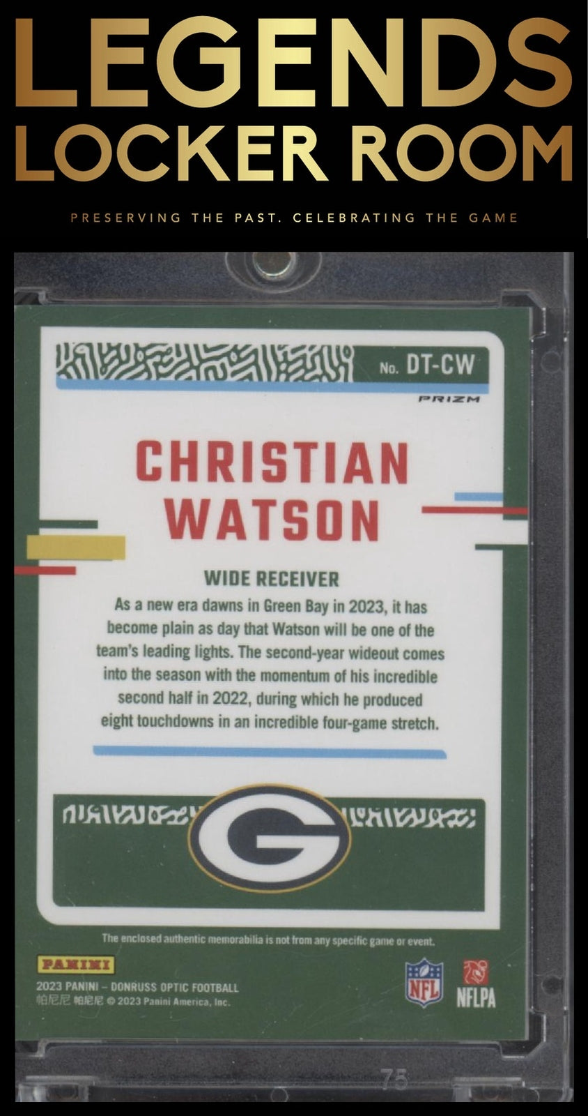 2023 Donruss Optic #DT-CW Christian Watson Donruss Threads Blue Hyper