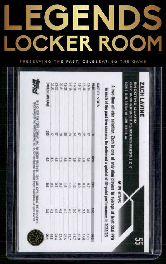 2023-24 Topps Chrome Sapphire Edition #55 Zach LaVine