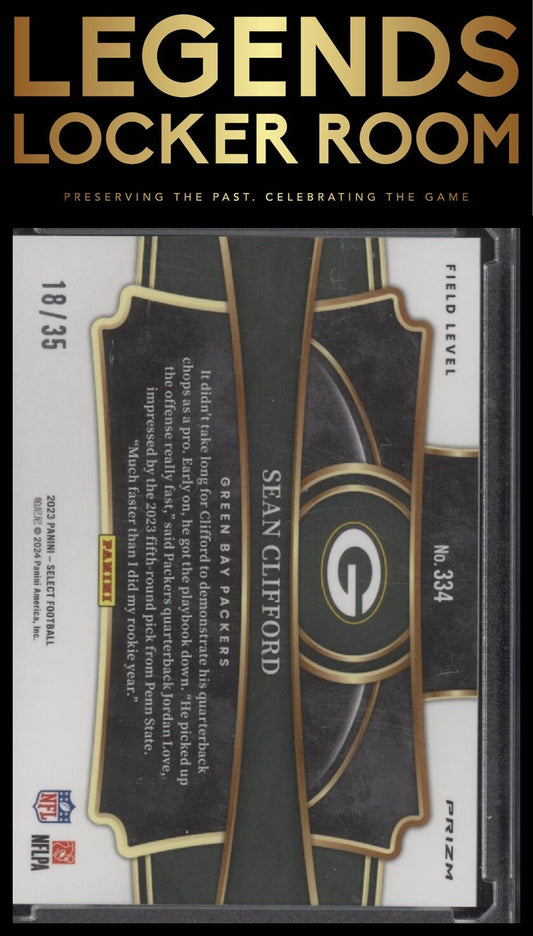 2023 Panini Select #334 Sean Clifford White Prizms #/35