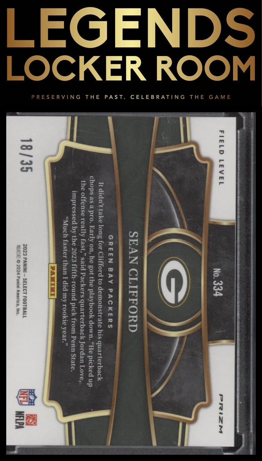 2023 Panini Select #334 Sean Clifford White Prizms #/35