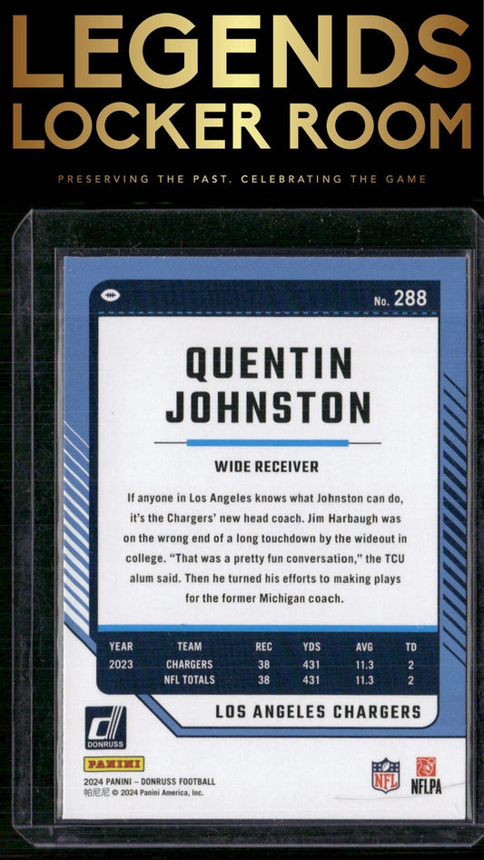 2024 Donruss #288 Quentin Johnston Press Proof Red