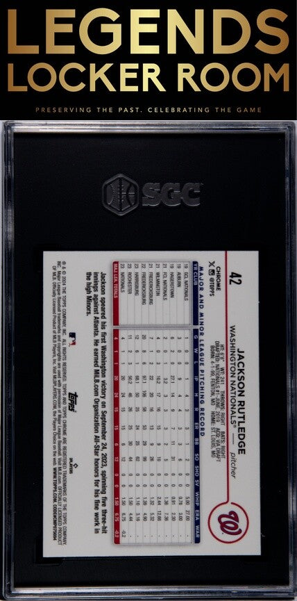 2024 Topps Chrome #42 Jackson Rutledge Prism Ref. SGC 9