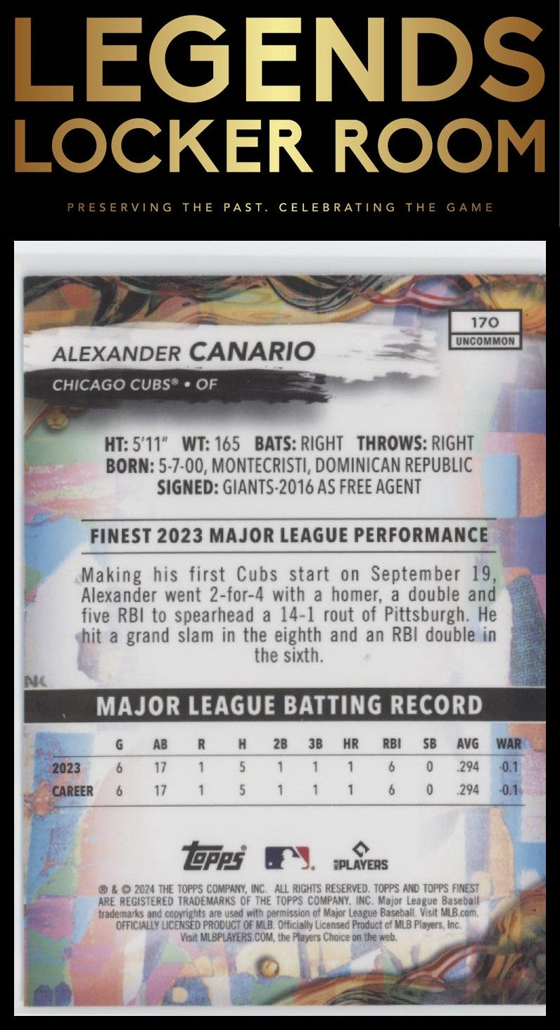2024 Finest #170 Alexander Canario