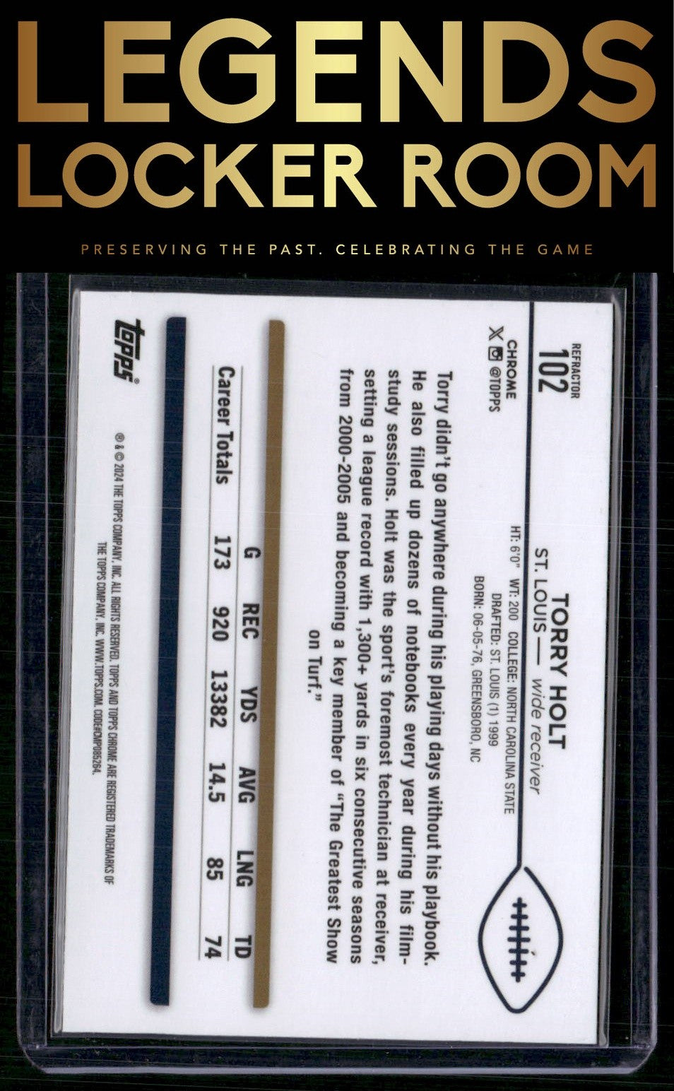 2024 Topps Chrome #102 Torry Holt Refractor