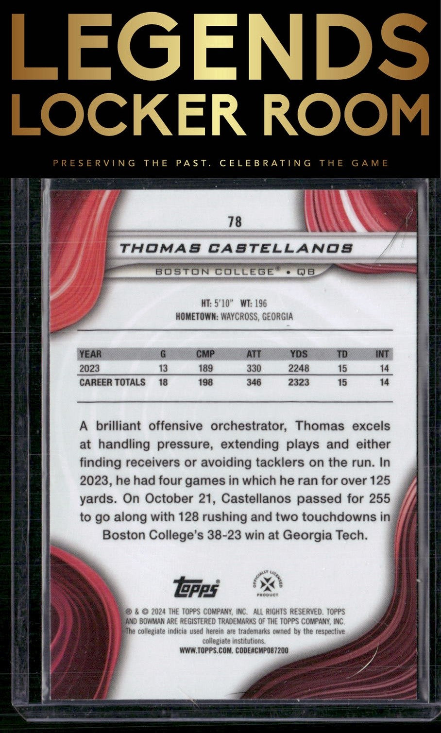 2024 Bowman University Best #78 Thomas Castellanos Aqua Refractor #/225