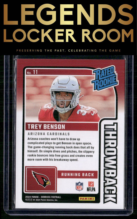 2024 Donruss #11 Trey Benson Rated Rookies Throwback