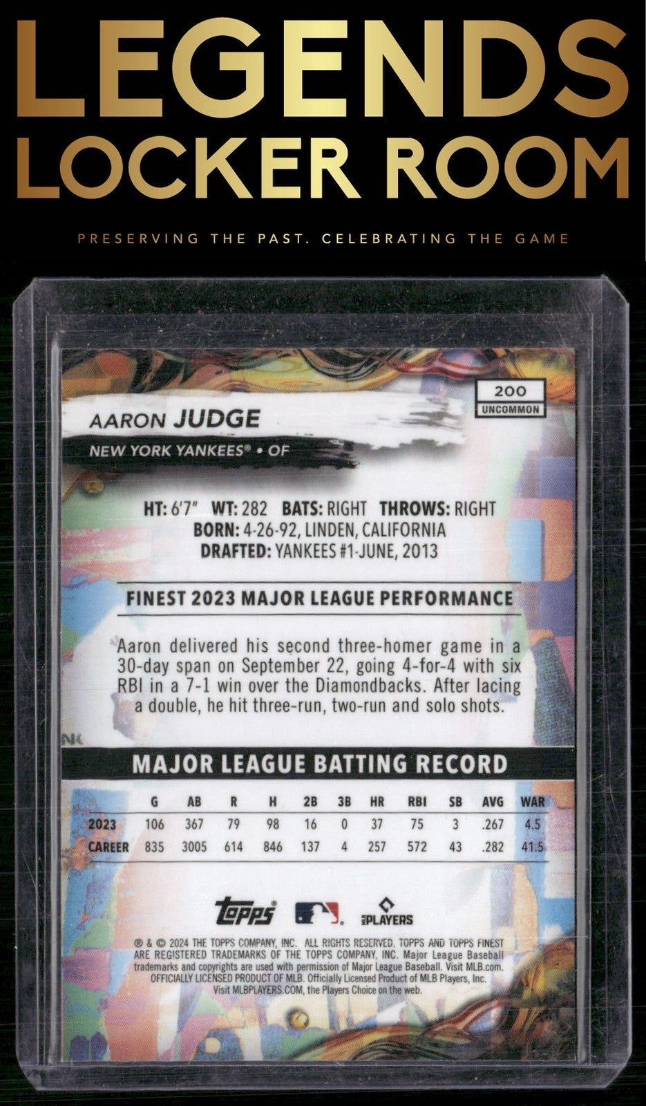 2024 Finest #200 Aaron Judge Checkerboard Refractors