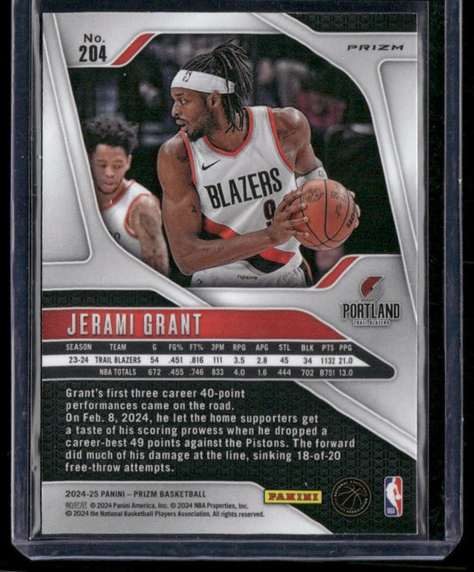 2024-25 Panini Prizm #204 Jerami Grant Prizms Silver