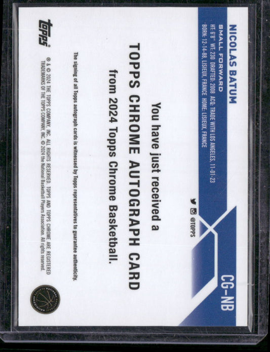 2023-24 Topps Chrome Sapphire Edition Nicolas Batum Topps Chrome Auto 25/25