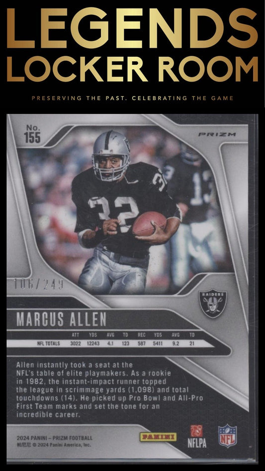 2024 Panini Prizm #155 Marcus Allen Orange #/249