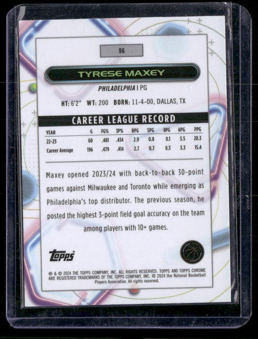 2023-24 Topps Chrome Cosmic #96 Tyrese Maxey