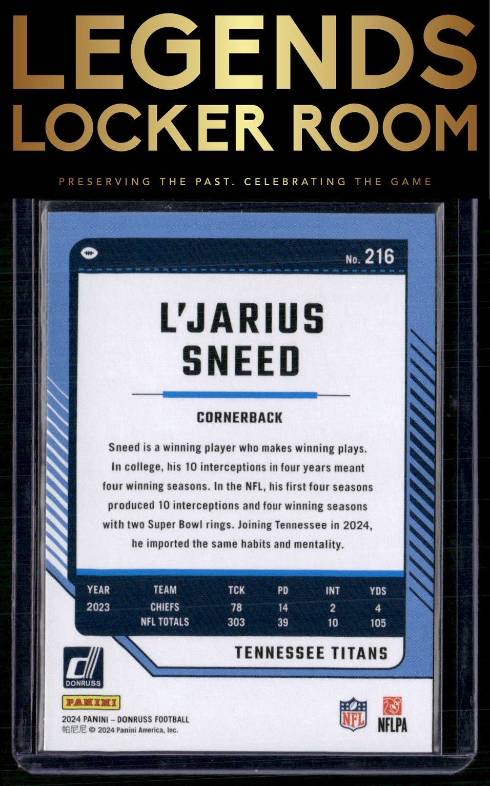2024 Donruss #216 L'Jarius Sneed