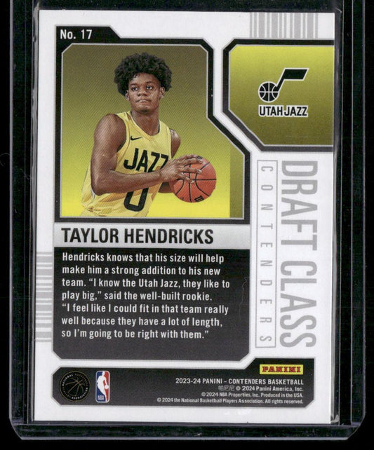 2023-24 Panini Contenders #17 Taylor Hendricks 2023 Draft Class Contenders