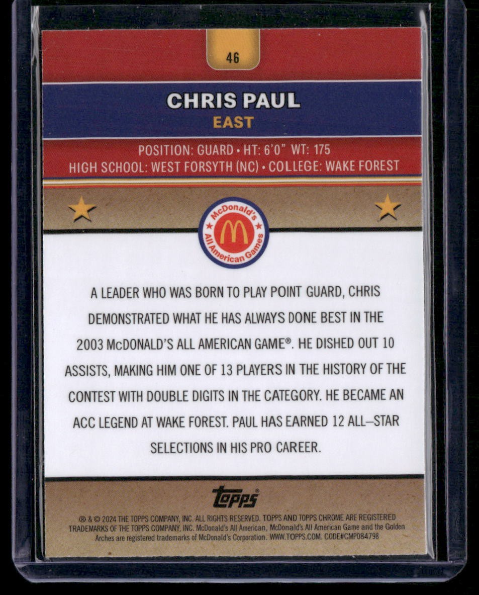 2024 Topps Chrome McDonald's All-American #46 Chris Paul