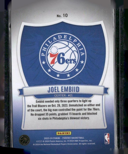2023-24 Panini Phoenix #10 Joel Embiid Crusade Silver