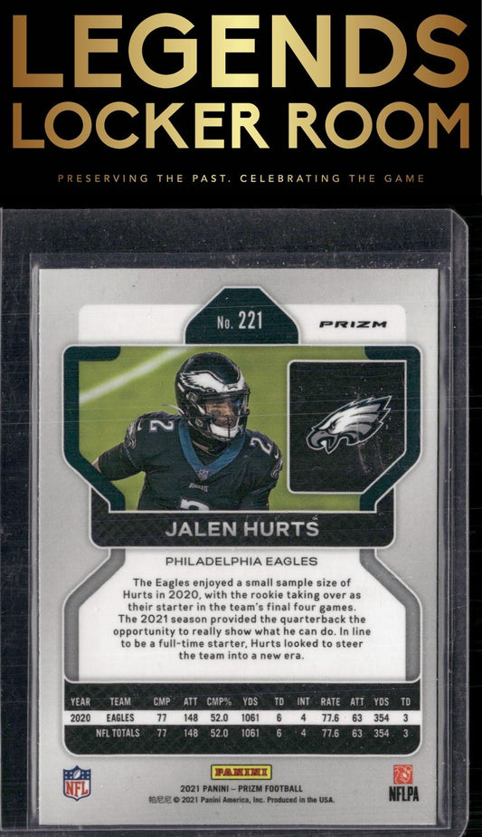 2021 Panini Prizm #221 Jalen Hurts Red Ice
