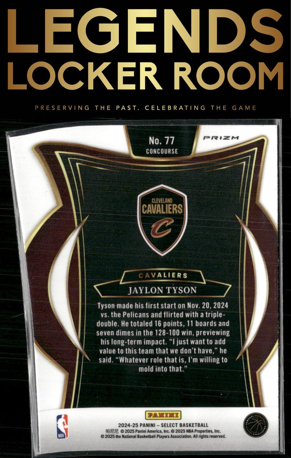 2024-25 Panini Select #77 Jaylon Tyson Blue Prizm